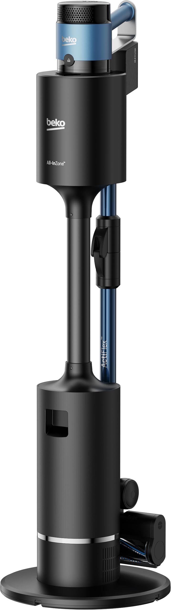 Beko PowerClean VRT96425VD Cordless Vacuum, Auto Dust station, 150aW Suction Power, 450W BLDC, Up to 60 Minute, CyclonStorm, LED Screen, ActiFlex, Pet Turbo Brush, Blue