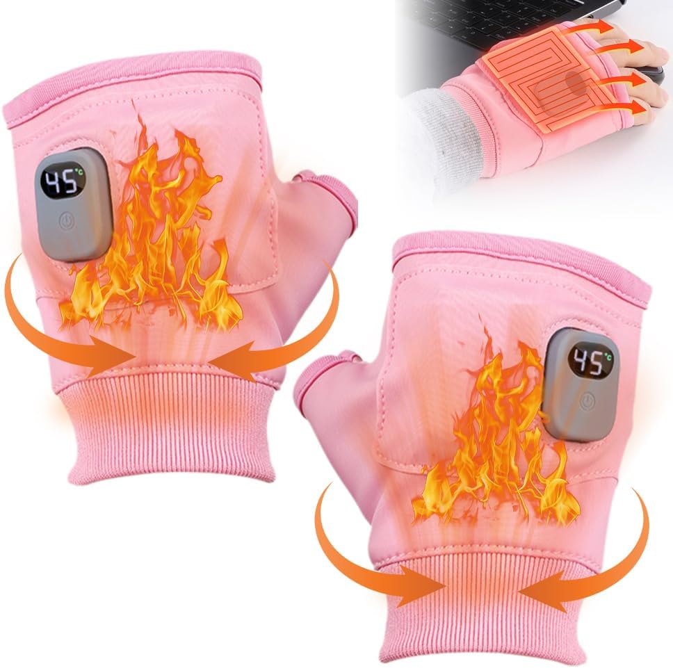 Fauppt Hand Warmers Portable Heating Gloves with Digital Display