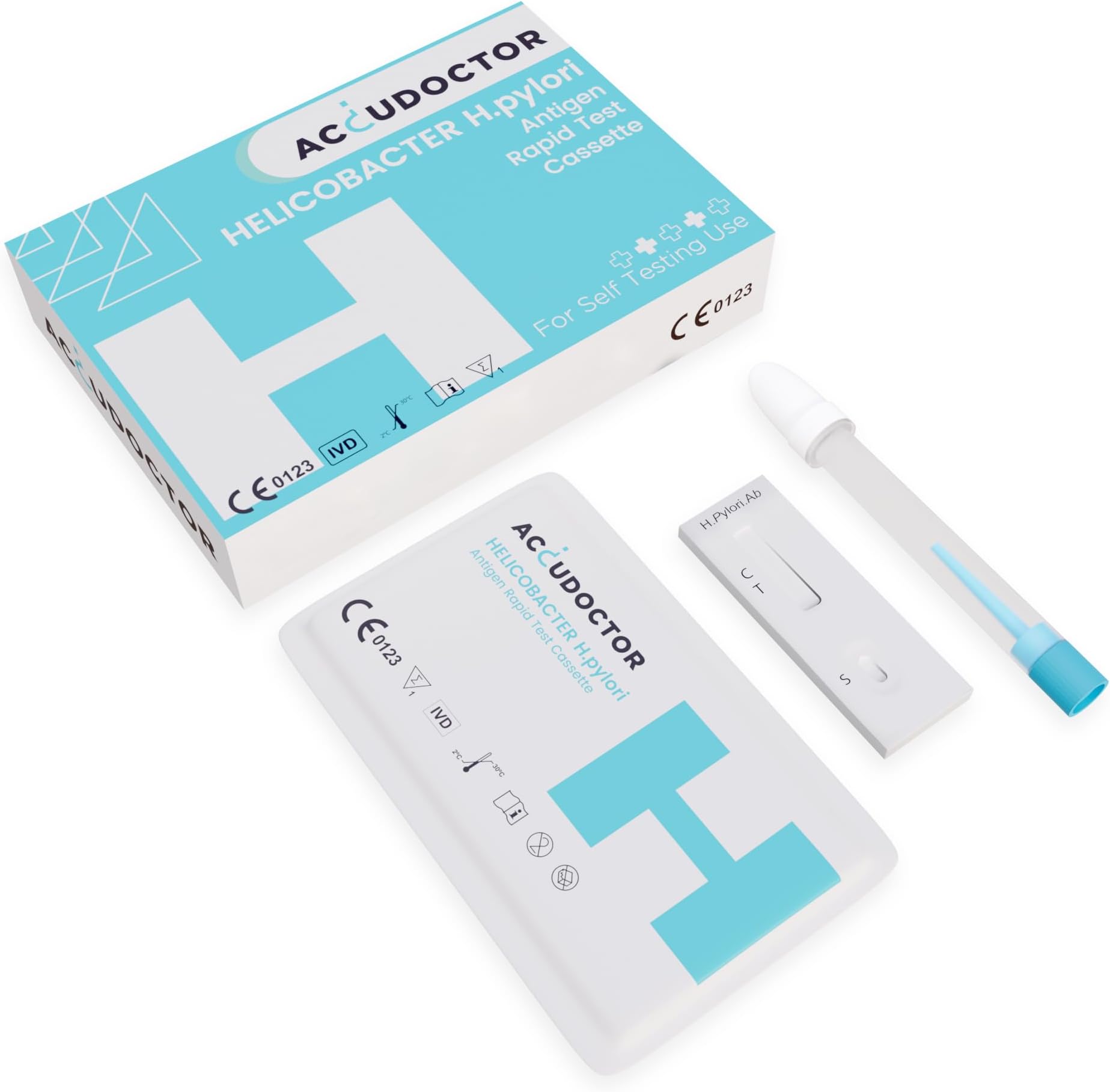 Helicobacter Pylori Test Kit Accudoctor Stool Test H Pylori Test h.Pylori Infection Test kit Faeces Treatment hometest feacal Home Test self Testing kit one h-Pylori Test for Helicobacter Collection