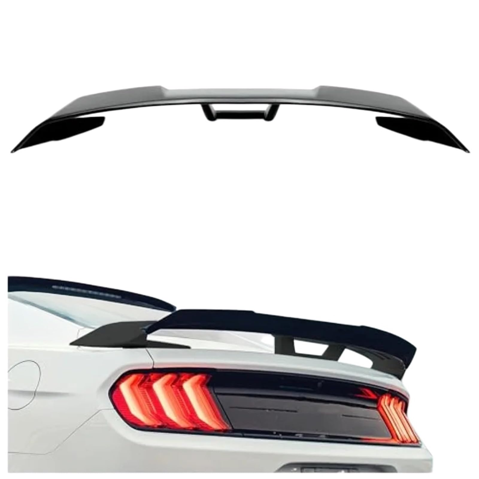 Spoiler bagażnika kompatybilny z Fordem Mustangiem 2015 2023 GT500 GT350 V6 V8 kompatybilny z Shelby GT EcoBoost 2-drzwiowe modele Coupe tylna owiewka połysk Bl