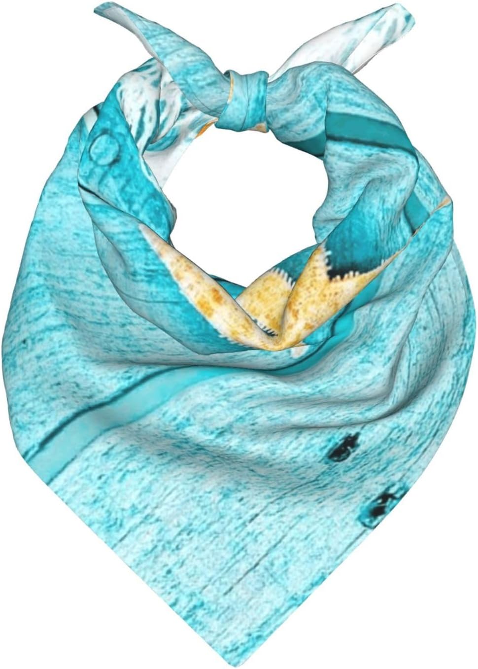 ALLiYa Starfish Fishing Nets Bandana Head Scarf For Men And Women Square Printed Handkerchief Silk Scarf Headband
