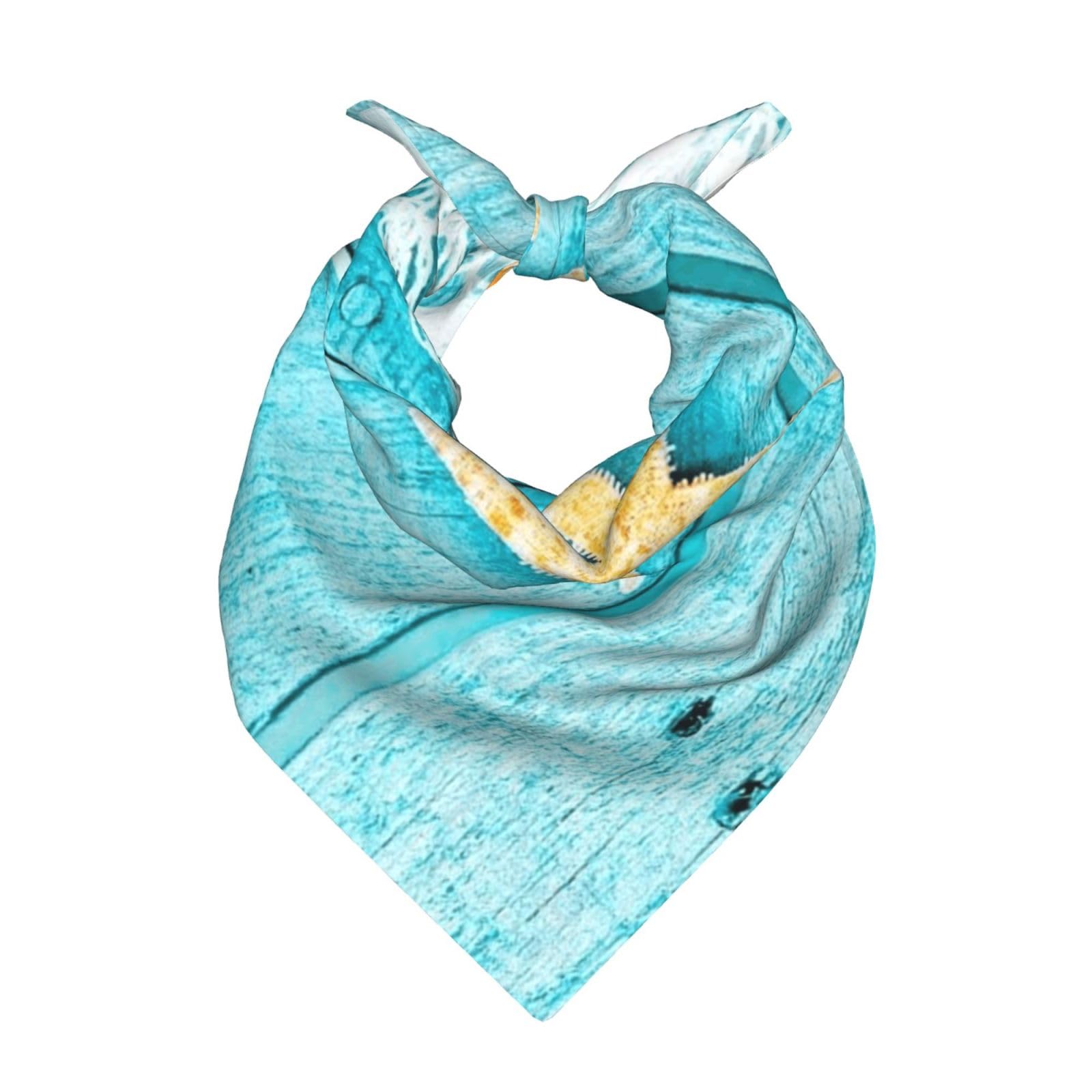 ALLiYa Starfish Fishing Nets Bandana Head Scarf For Men And Women Square Printed Handkerchief Silk Scarf Headband