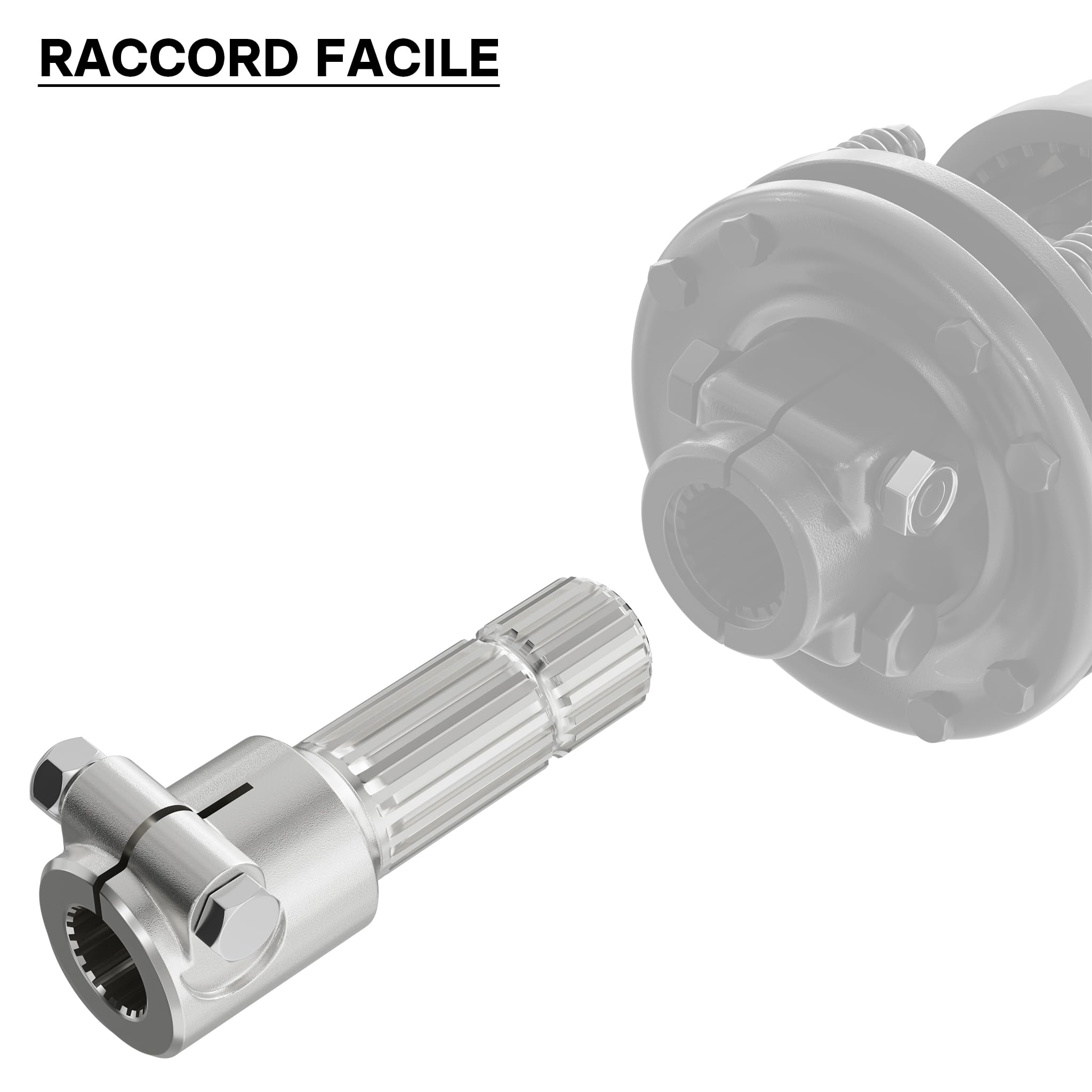 WilTec Manchon de Prise de Force Cardan - Longueur 175 mm - Raccord logement 1 3/8" 21D - Raccord Sortie 1 3/4" 20D - Ø 36 mm/44,3 mm - Arbre cannelé de Tracteur