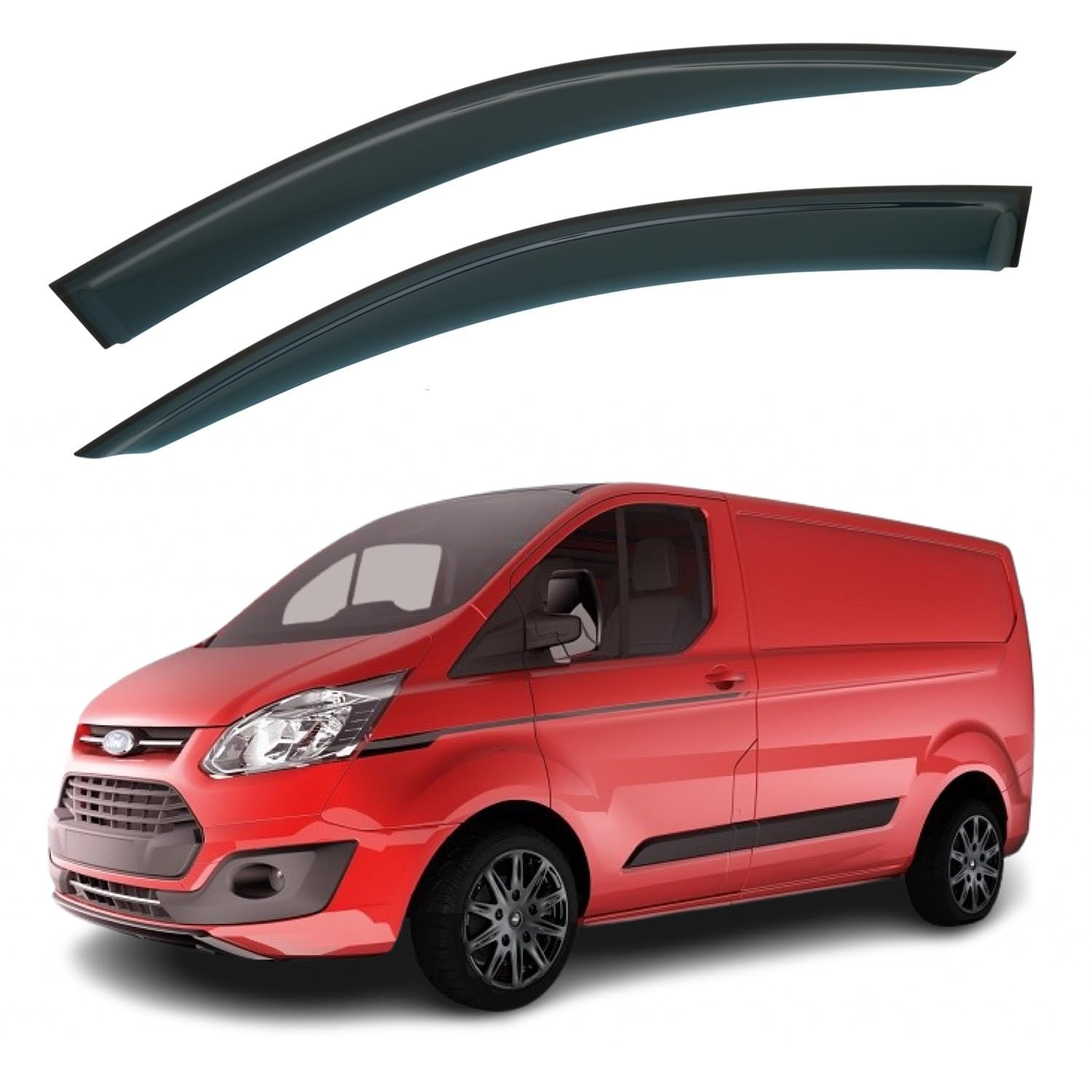 ClimAir Windabweiser Schwarz Für Ford Transit/Tourneo Courier 2014-2023 - 2er Set