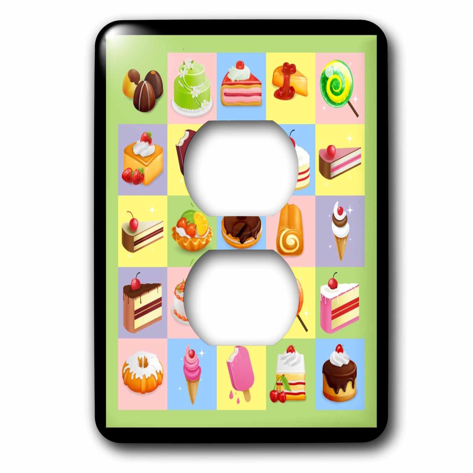 Gâteaux et friandises à la crème glacée cache double prise 3dRose lsp_23483_6 salon