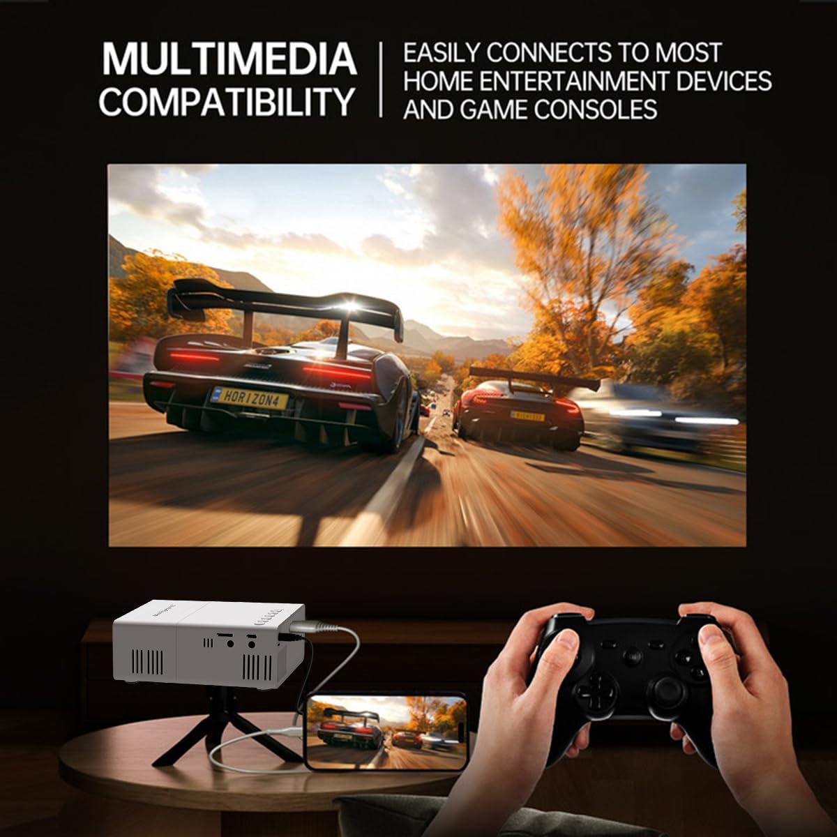 2026 Upgrade Edition Mini Proiettore Video Portatile Proiettore Home Theater Supporta 1080P Connettività USB Dotato di Telecomando, Risoluzione Nativa di 240P, Adatto per Ufficio