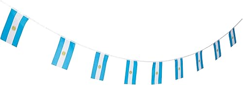 Bandera argentina, bandera argentina, 100 pies/76 unidades, banderín nacional del mundo del país, suministros de decoración de fiesta, banderas