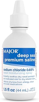 MAJOR Deep Sea Premium Saline, Nasal Moisturizing Spray, 1.5 Fl Oz 1-Pack