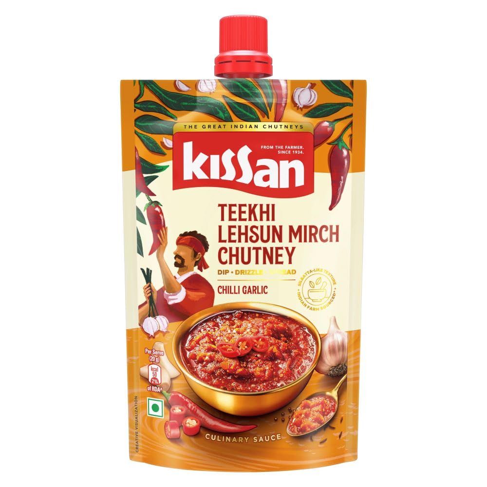 KISSAN TEEKHI LEHSUN MIRCH CHUTNEY 100G
