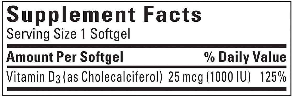 Nature Made Vitamin D3 25 mcg, 650 Softgels