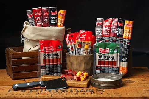 Miniatura 2 de Cesta de regalo de Jerky, 52 bolsas de regalo únicas para palitos de aperitivos, varios paquetes de bocadillos de carne y queso, alto en proteínas,