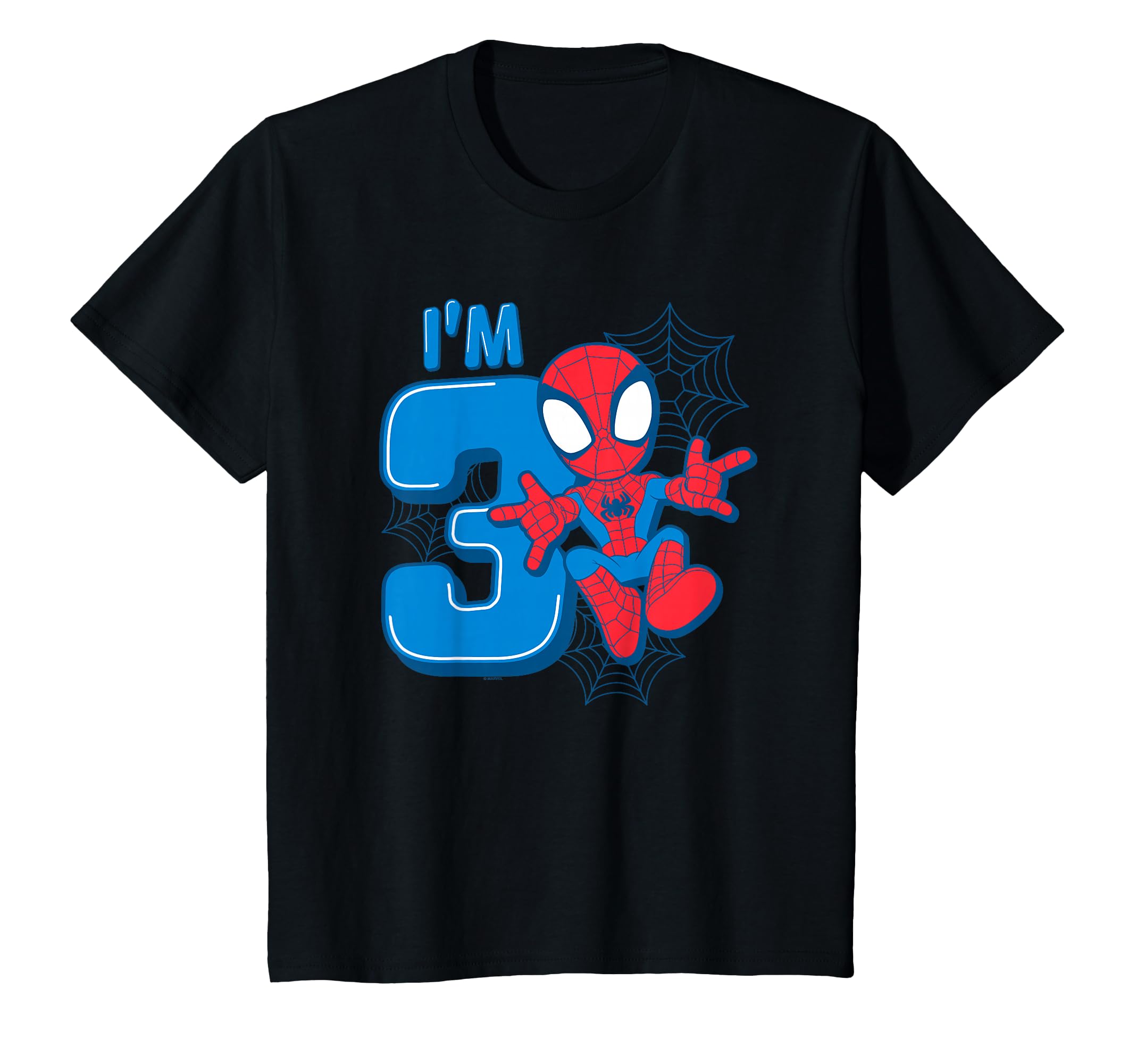 Kids Marvel Spider-Man Cute Spidey 3rd Birthday I'm 3 T-Shirt