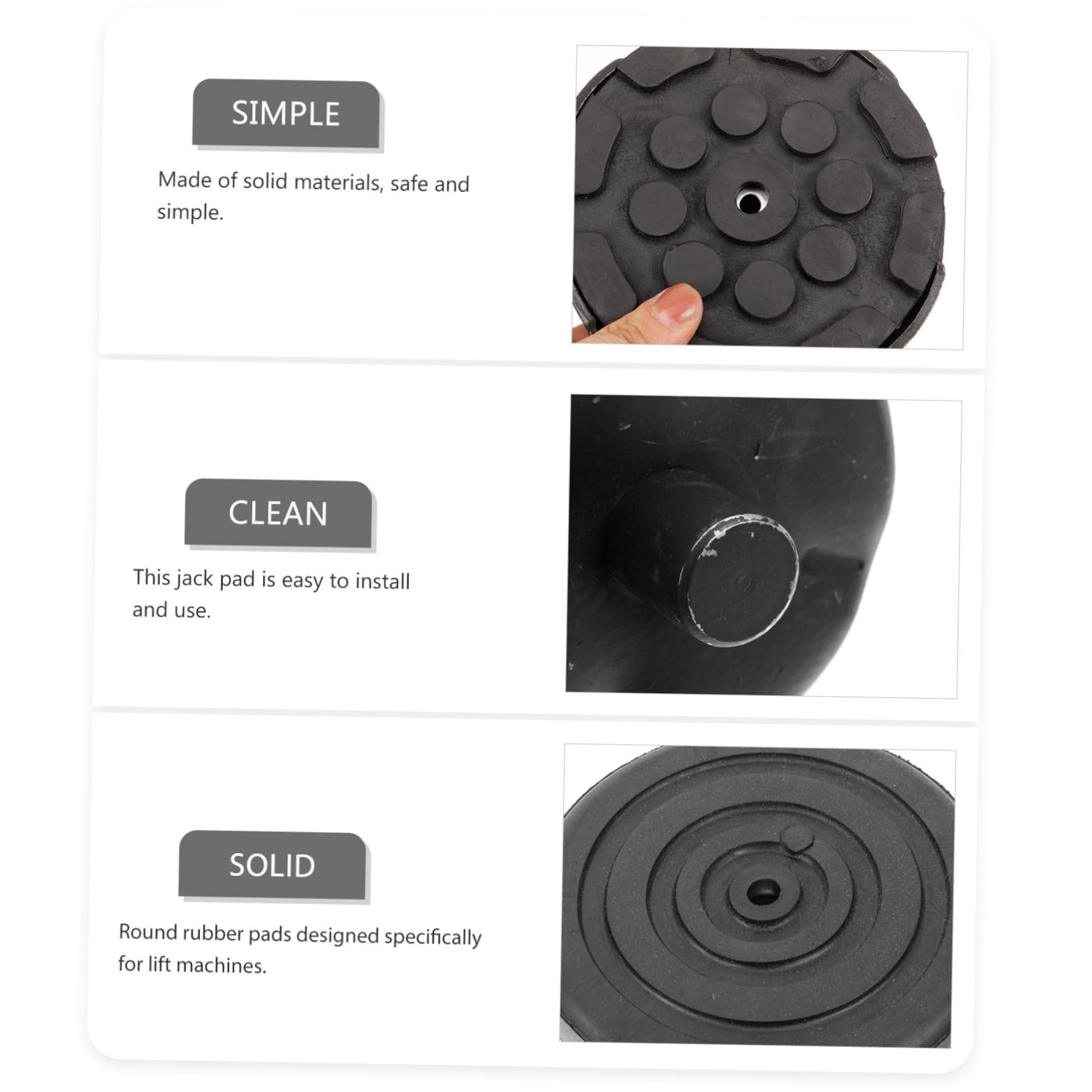 Adattatore per Martinetto Idraulico da 3 Tonnellate Base in Gomma e Acciaio, Design Orizzontale Vassoio per Sollevatore Auto, Facile da Usare e Resistente