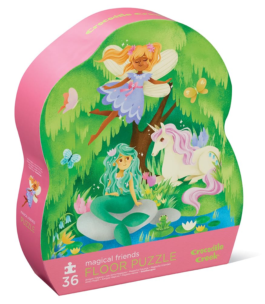 Crocodile Creek - Maxi Puzzle 36 pièces pour Enfants 3 Ans et Plus - Puzzle géant Plus de 60 cm - Illustrations colorées - Jeu éducatif et ludique (Les Amis Magiques)