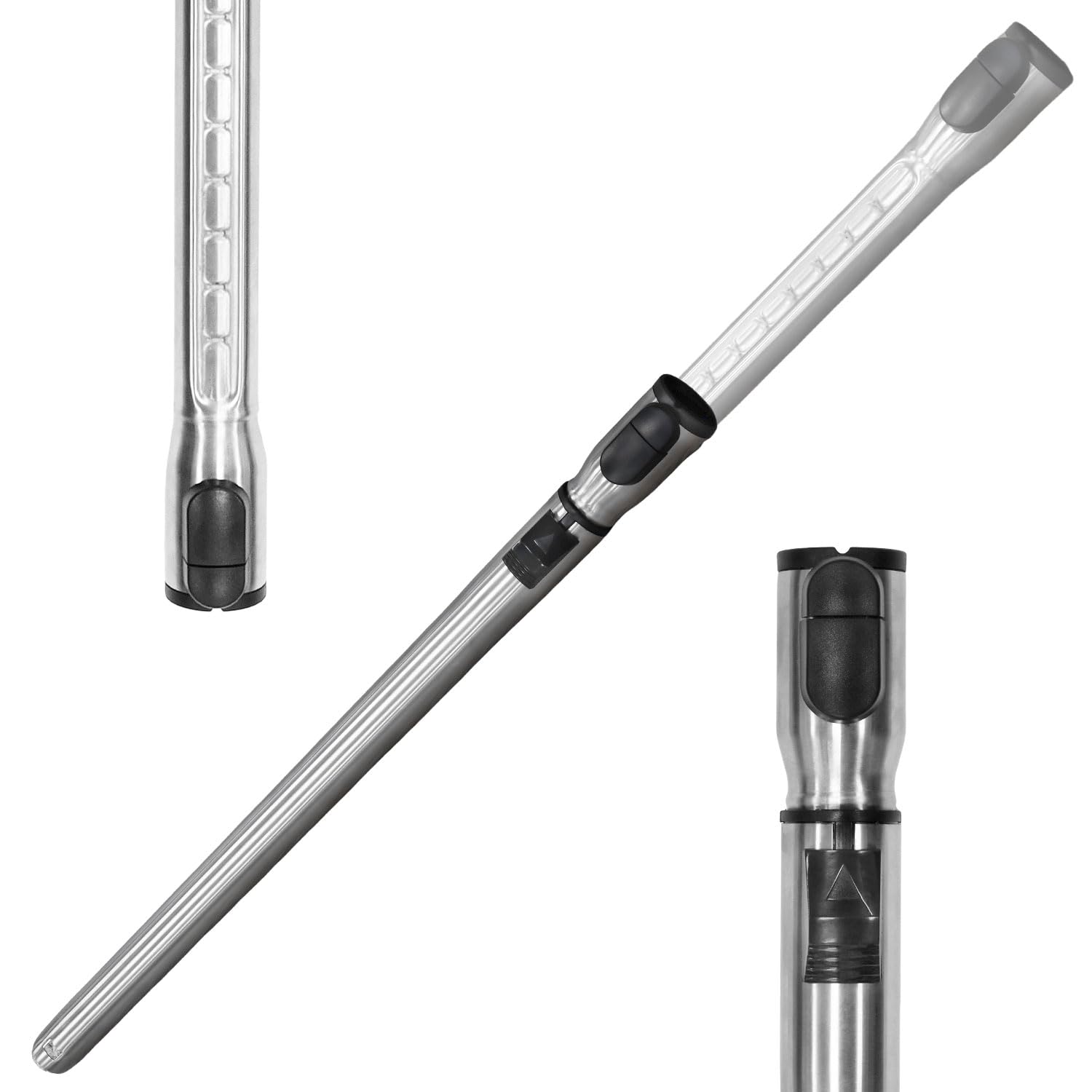 Compatible Miele Telescopic Stainless Steel Vacuum Extension Tube for C2 C3 S2 S4 S5 S6 S8 Vacuum Cleaners 35mm Adjustable 50cm to 100cm Chrome Steel Wand Pipe Floorhead Connector Tube