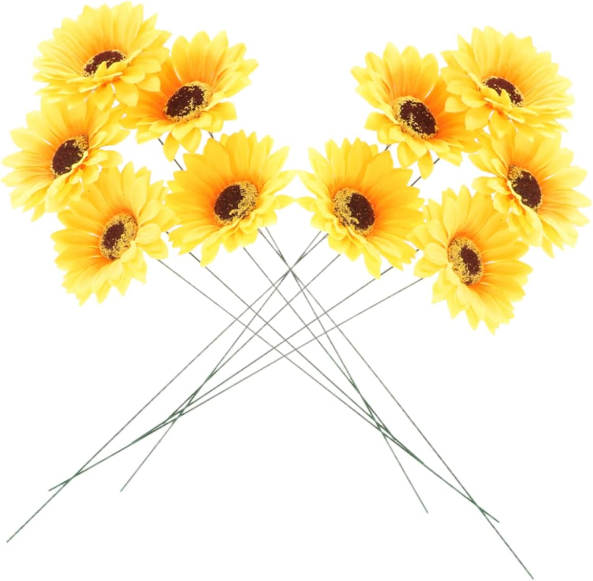 50pcs Sunflower Garden Stakes Ornament Lawn Sunflower Decorative Insert for Outdoor Patio Decor