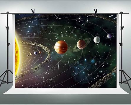 7x5ft Solar System Photography Backdrop Planet Rotation Cosmic Galaxy Background Themed Party Backdrops Photo Booth Studio Props PFH317
