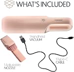 STARUMENT Aspirateur portatif à main pour les cheveux d'animal de poussière Dirt Home Car Intérieur, Meubles léger Facile à utiliser, Compact Design Batterie rechargeable avec USB-C Cable Rose