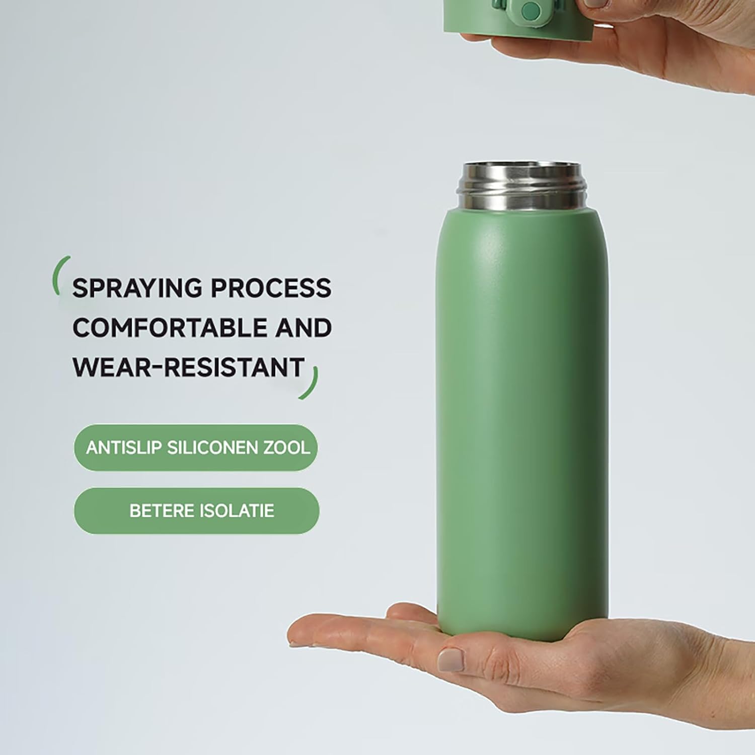 17 oz Stainless Steel Water Bottle with Quick Fill Technology, Double Walled Vacuum Insulated Metal,BPA and plasticizer free Leak Proof Locking Lid, Sip&Chug-Green - Image 2