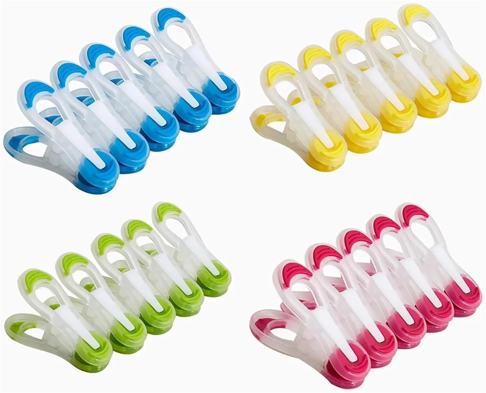 Plastic Clothes Pegs Colorful Plastic Clothespins 20 Pack, Heavy Duty Laundry Clips For Drying Line, Strong Clothes Pegs