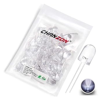 Chanzon 50 pcs 10mm White LED Diode Lights DC 3V 20mA