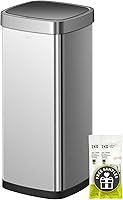 Vista 11 de EKO Nova - Basurero con sensor de 21 galones/80 litros de acero inoxidable, rectangular, sin contacto, con sensor de movimiento, color metálico mate