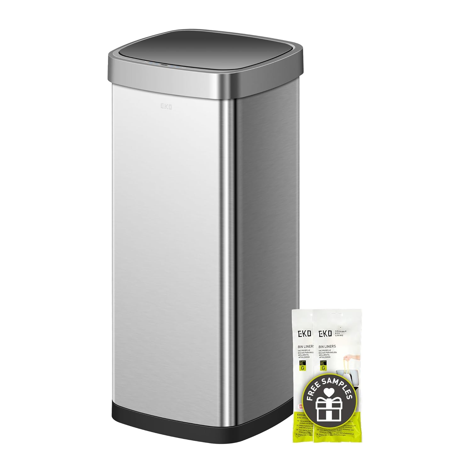 EKO EcoSmart Tall and Large Kitchen Trash Can 80L 21 1G High Capacity Touchless Soft Square Motion Sensor