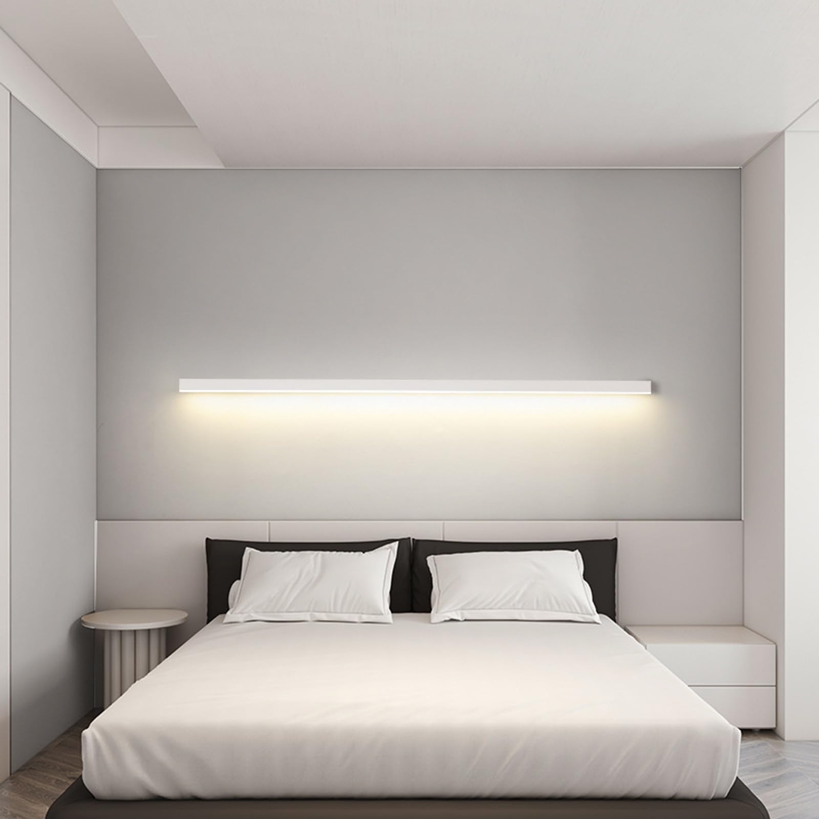 Apliques de pared LED interior de 60cm en aluminio blanco con luz neutra decorativa 8