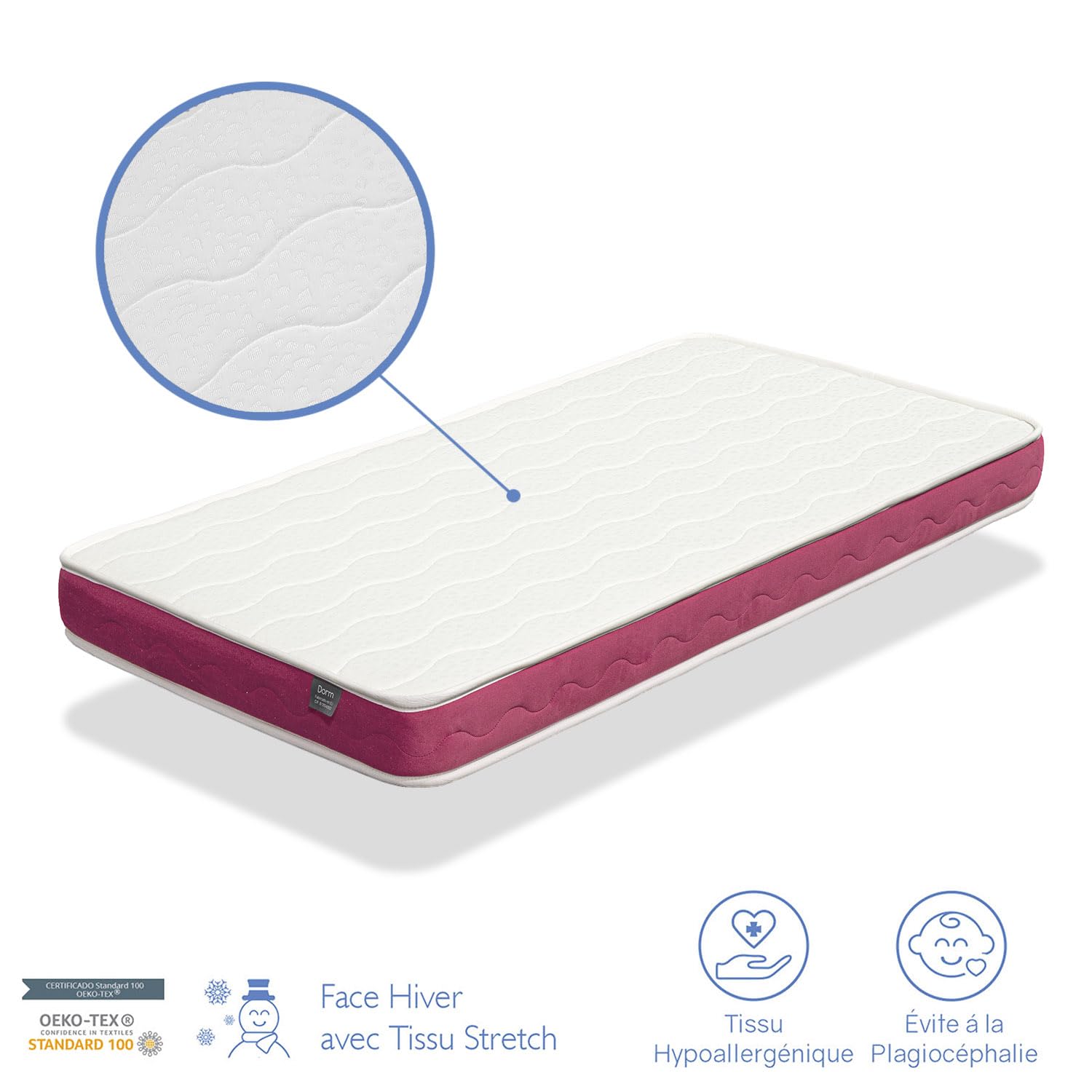 Materac łóżeczkowy Bebe 60X120 Cloe - 10 CM - perforowany i antybakteryjny rdzeń piankowy
