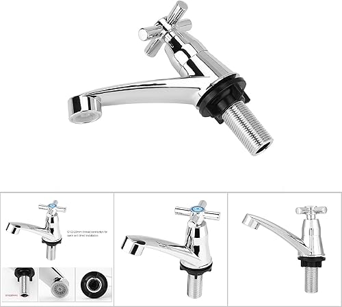 Miniatura 5 de Grifo frío individual, grifo de lavabo de fregadero de cocina, tratamiento de superficie ABS, cromado solo grifo frío, grifo rociador de agua, toque