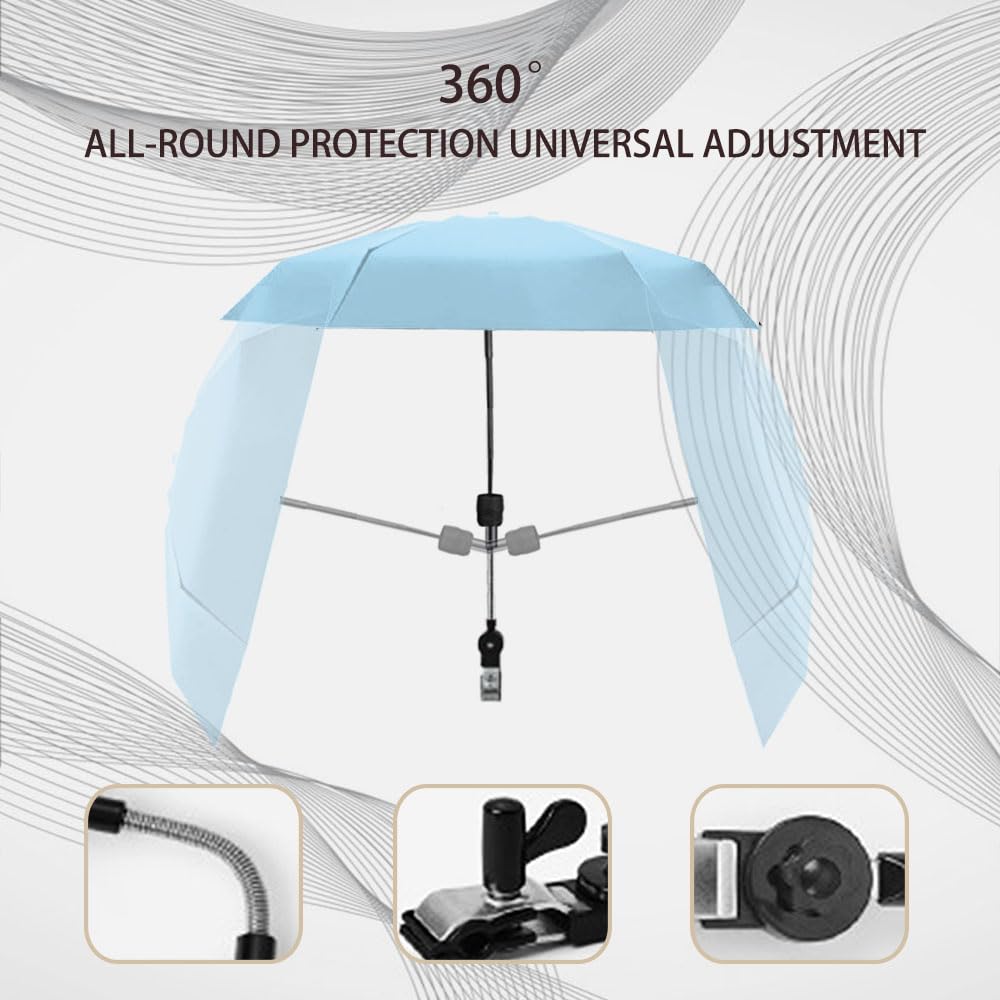 Pram Parasol,Clip on Parasol,Adjustable Steering Angle, Clip-On All-Round Protection - Image 3