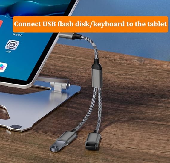 USB C Male to Dual USB Female Adapter, USB Splitter, Type C OTG Adapter