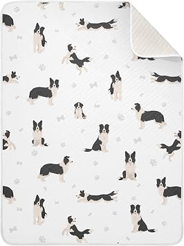 Olabaky Dogs Border Collie Baby Blanket for Boys Girls Cotton Throw Blanket Swaddle Blanket for Crib Stroller Nursery Receiving Blanket Infant Toddler Unisex 30 "x40"