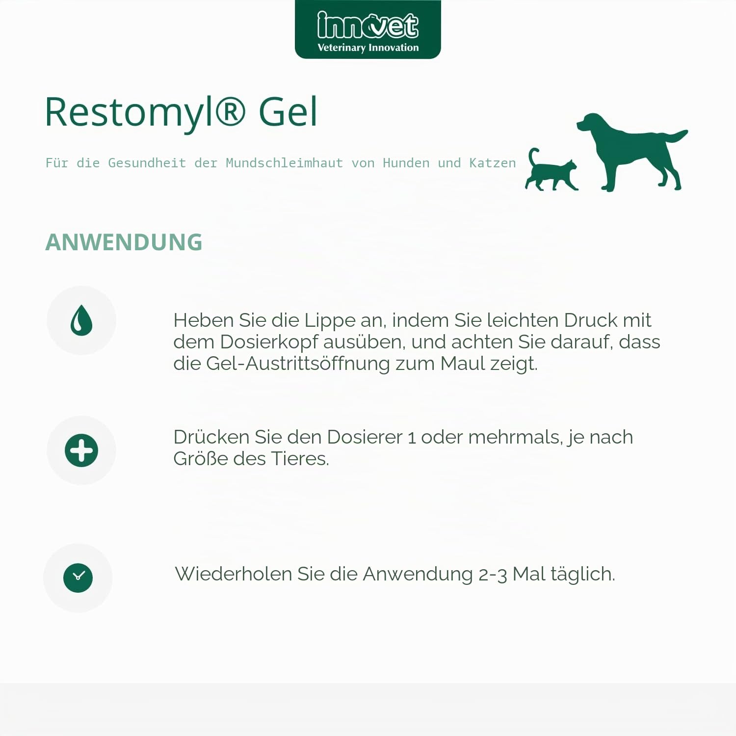 Innovet Restomyl Zahnpflege Gel für Hunde & Katzen, 30 ml