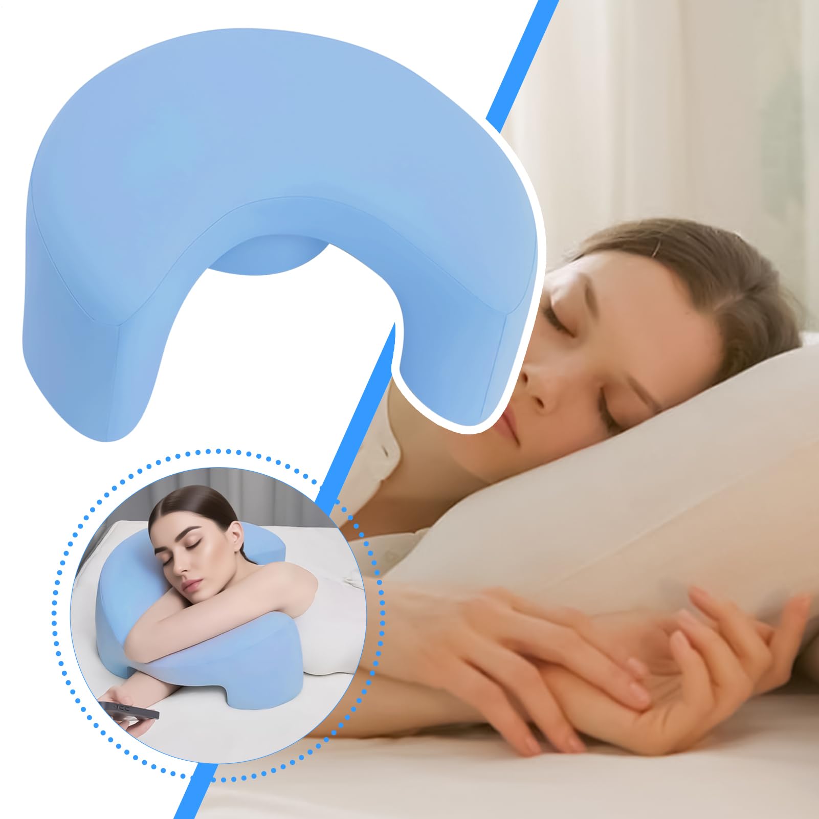 Almohada para dormir de costado Soporte de Memory Foam para Cuello, | Almohada Ergonómica Con Espuma Viscoelástica Manguito Rotador Dormir De Lado Cuerpo Rodilla