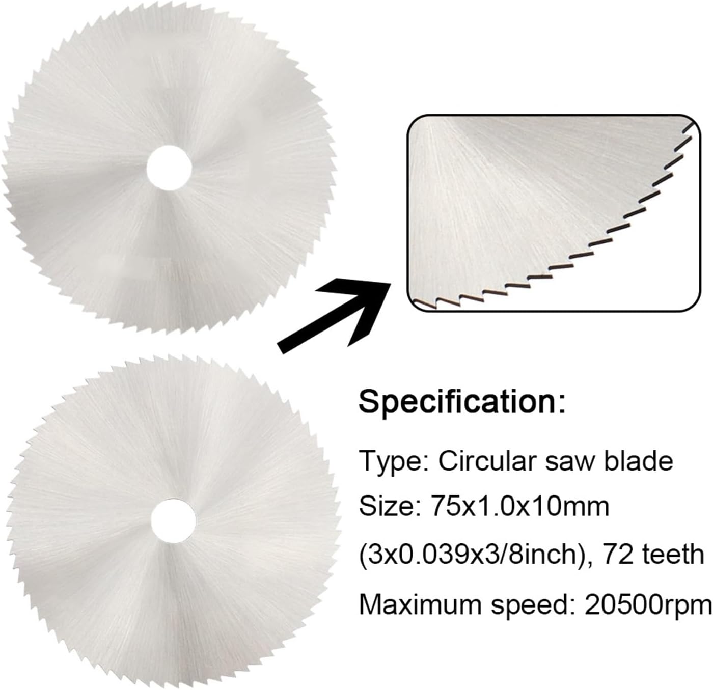Circular Saw Blade Metal Cutting Saw Blade Saw Blade 75mm Circular Cutting Wheel Wood Cutting Tools Angle Grinder Cutter Power Tool Set 72 Teeth