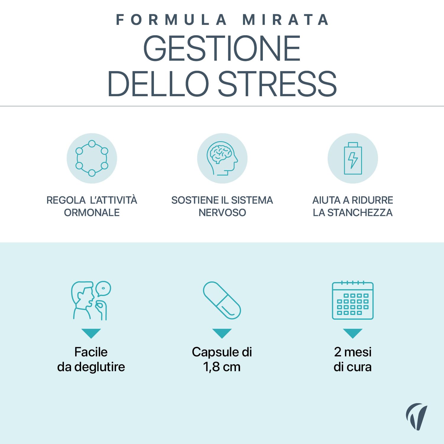 Cortisol Control – Integratore anti-stress e stanchezza – Ashwagandha, Rhodiola, Bacopa, L-teanina, Magnesio – 120 capsule vegan – Vitavea
