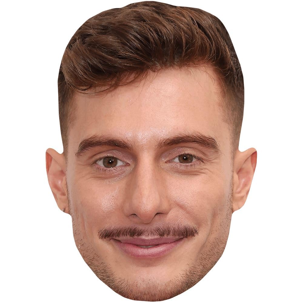 Riyadh Khalaf (Moustache) Celebrity Mask, Flat Card Face, Fancy Dress Mask