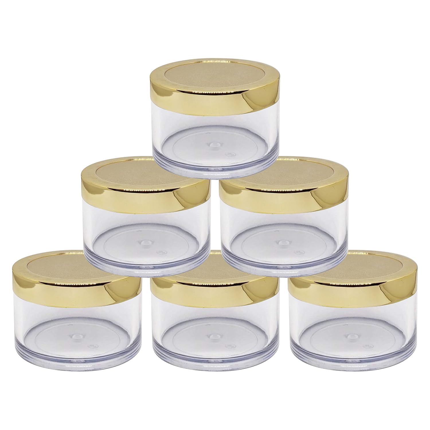15gm Empty Jars Acrylic Shan Jars, With Beautiful Gold Lids, for Creams, Face gels & Lip Balms, Personal Care (Pack of 6)