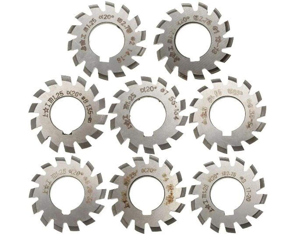 1 Stück Modul 1.25 PA20# 1-8 HSS Bohrung 22mm Involute Zahnradfräser (#7)