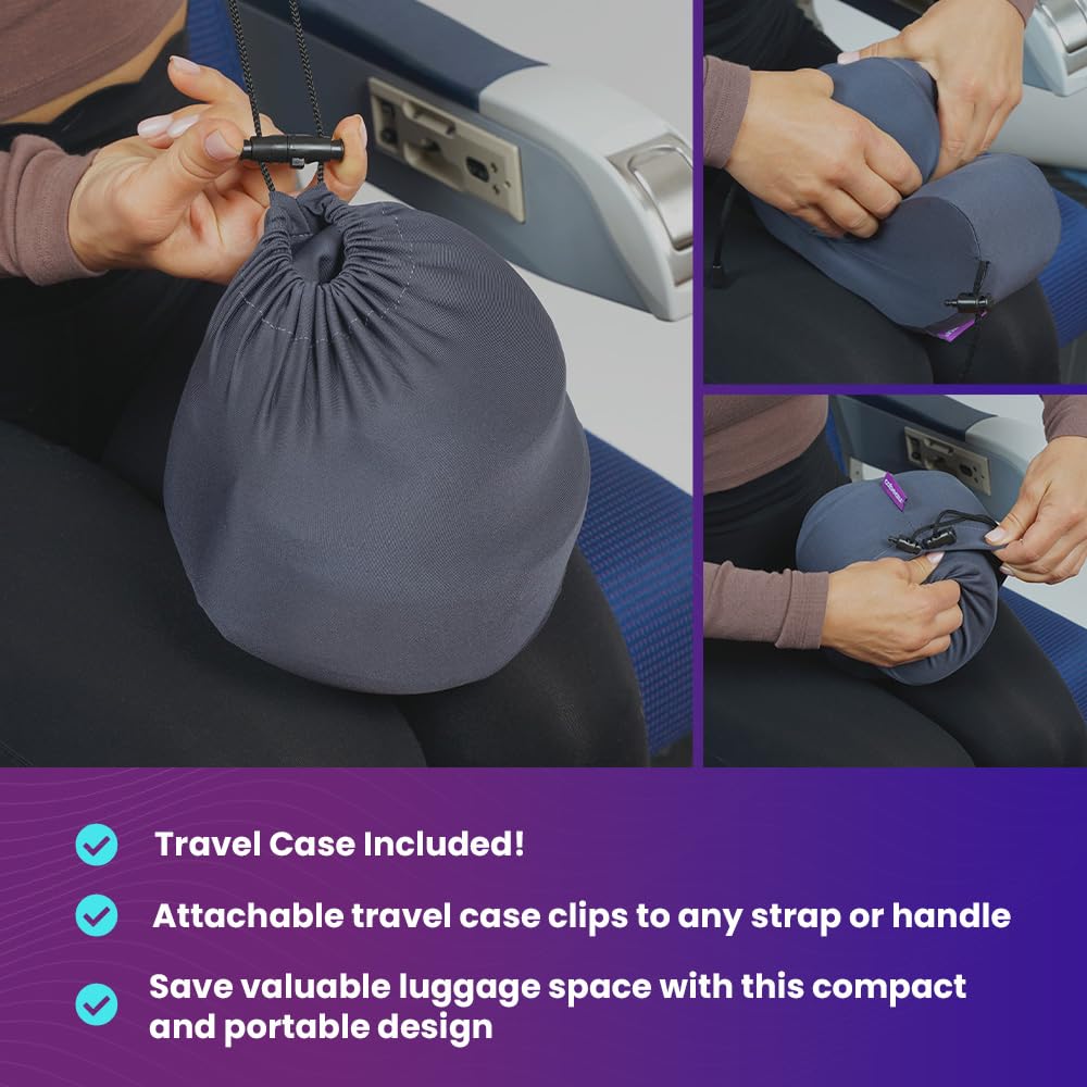 Oreiller De Voyage Cervical Cabeau Gris - Mousse à Mémoire Réglable - Occasion