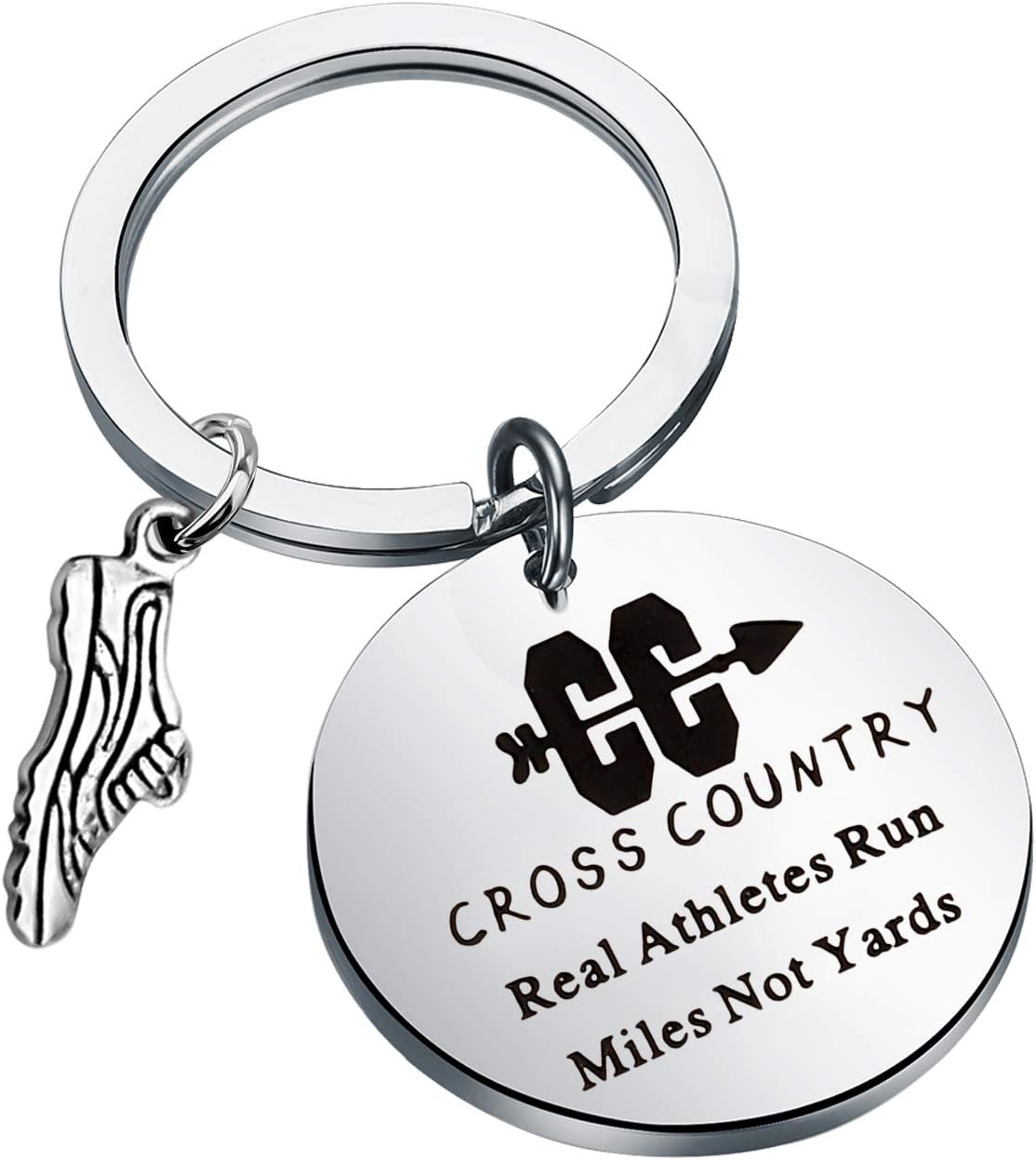 AKTAP Marathon Runners Gifts Cross Country Jewelry Real Athletes Run Miles Not Yards Running Key Chain Fitness Exercise Gift Idea for Friends Coaches (Running Keychain)