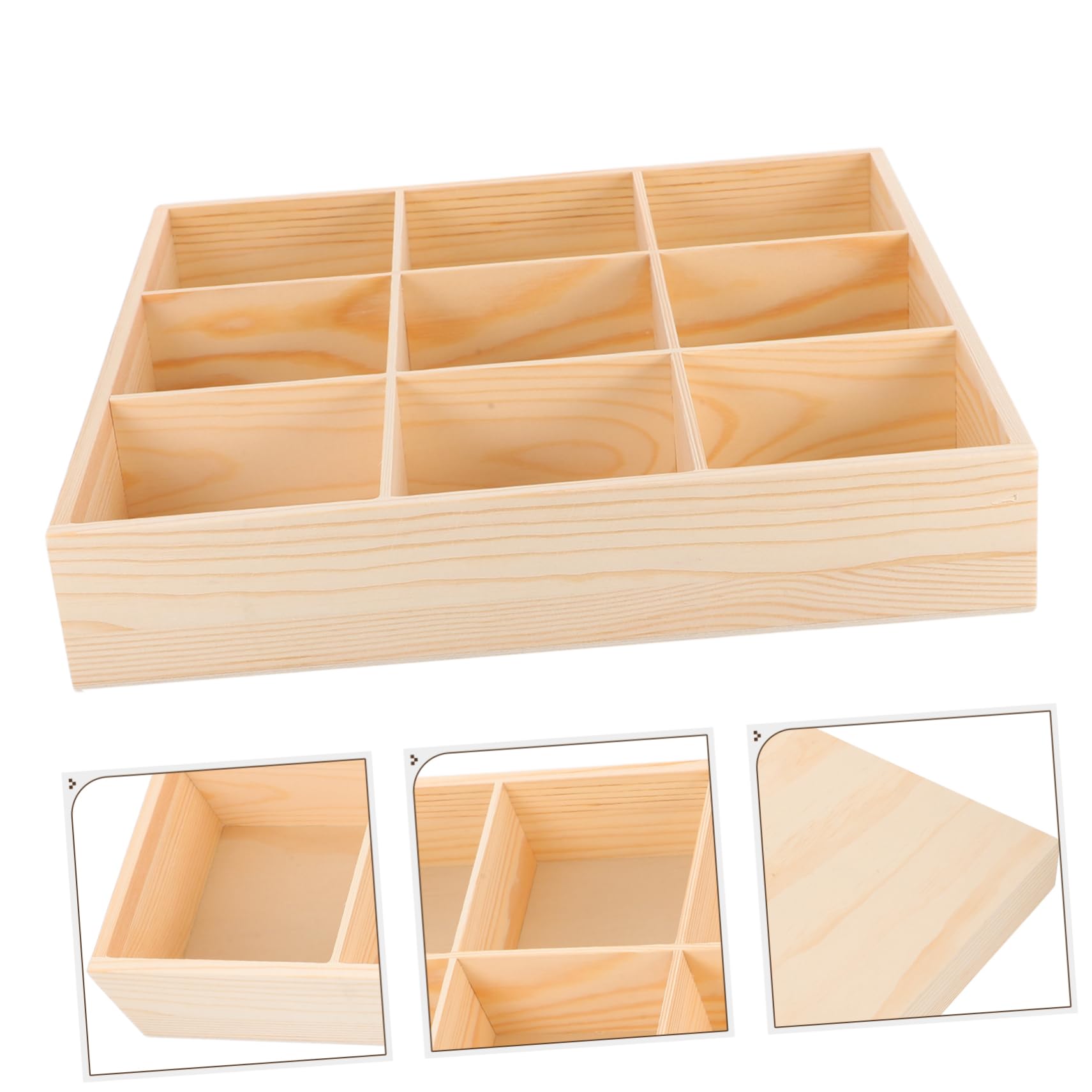 Holz Schubladenorganizer mit Mehreren Fächern für Socken und Schlüssel