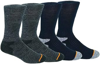 Weatherproof Premium 4-Pair Mens Wool Blend Crew Socks