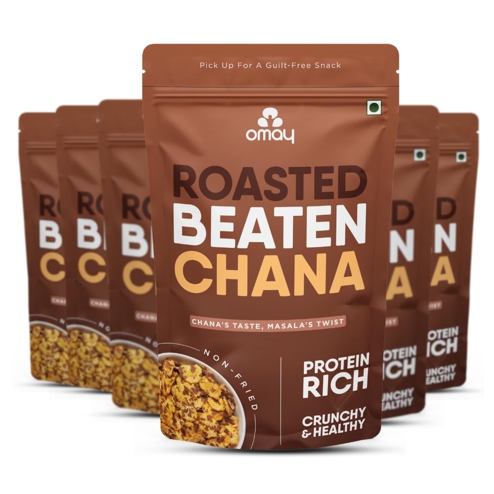 Omay Foods Roasted Chana Jor Garam, 60g Pouch (Pack of 6) | Healthy Snacks | 100% Oil-Free | Roasted Namkeen | Diet Namkeen I Protein Snack I Evening Snack I Healthy Indian Namkeen I Chana Snack (B0D831NQNY) Amazon Price History, Amazon Price Tracker