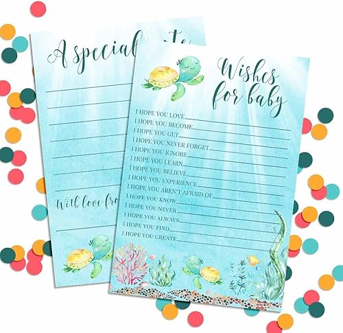 Miniatura 6 de Little Hatchling - Tarjetas de deseos de bebé de tortugas marinas de 20, 4 x 6 pulgadas, gran recuerdo y actividad divertida para baby showers,
