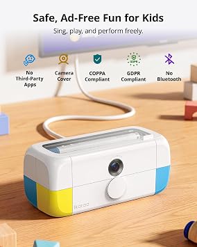 Ikarao Sparkle Kids Karaoke Machine with AR Camera, Interactive Music Video Games, HDMI TV Karaoke System, 2 Wireless Mics, Gift for Boys & Girls 312, Birthdays & Family Parties