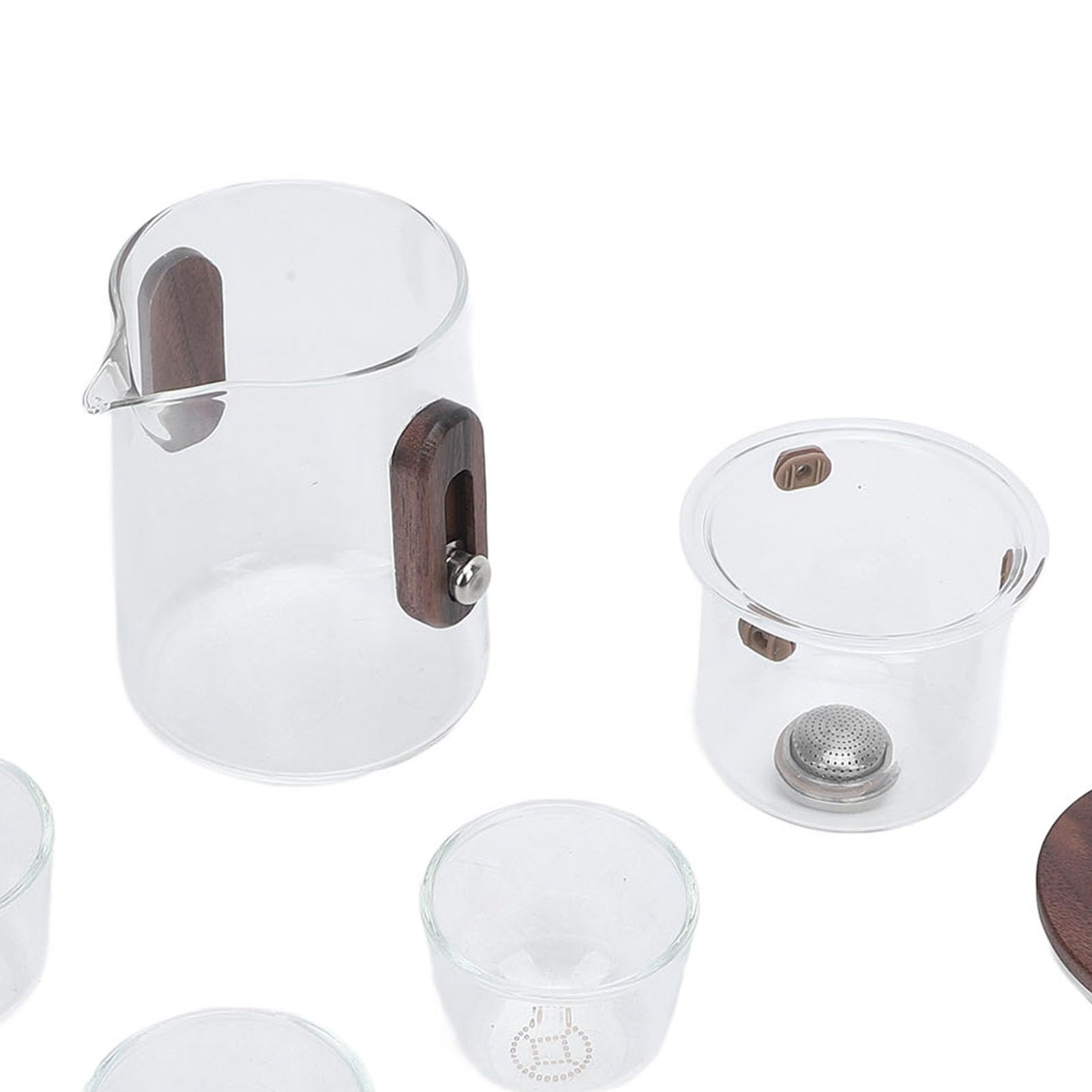 Qcwwy Tetera de Vidrio de Borosilicato con Filtración Magnética Infusor Resistente Al Calor de 330 Ml para Preparar té Al Aire Libre en la Oficina en Casa Incluye 3 Tazas