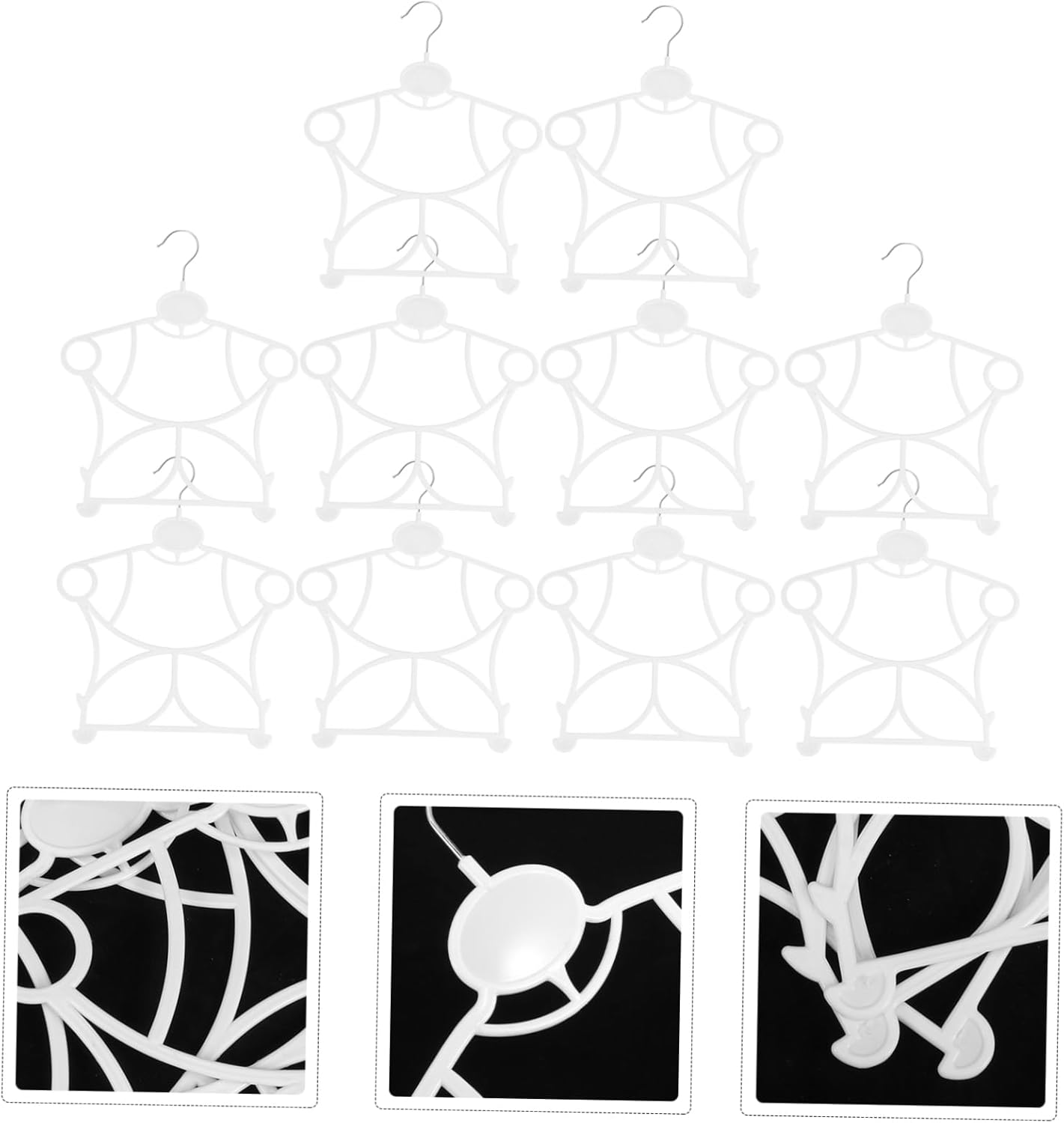 4sets Clothes Hangers for Closet Kids Hangers Clips Childrens Laundry Racks 10pcs*4