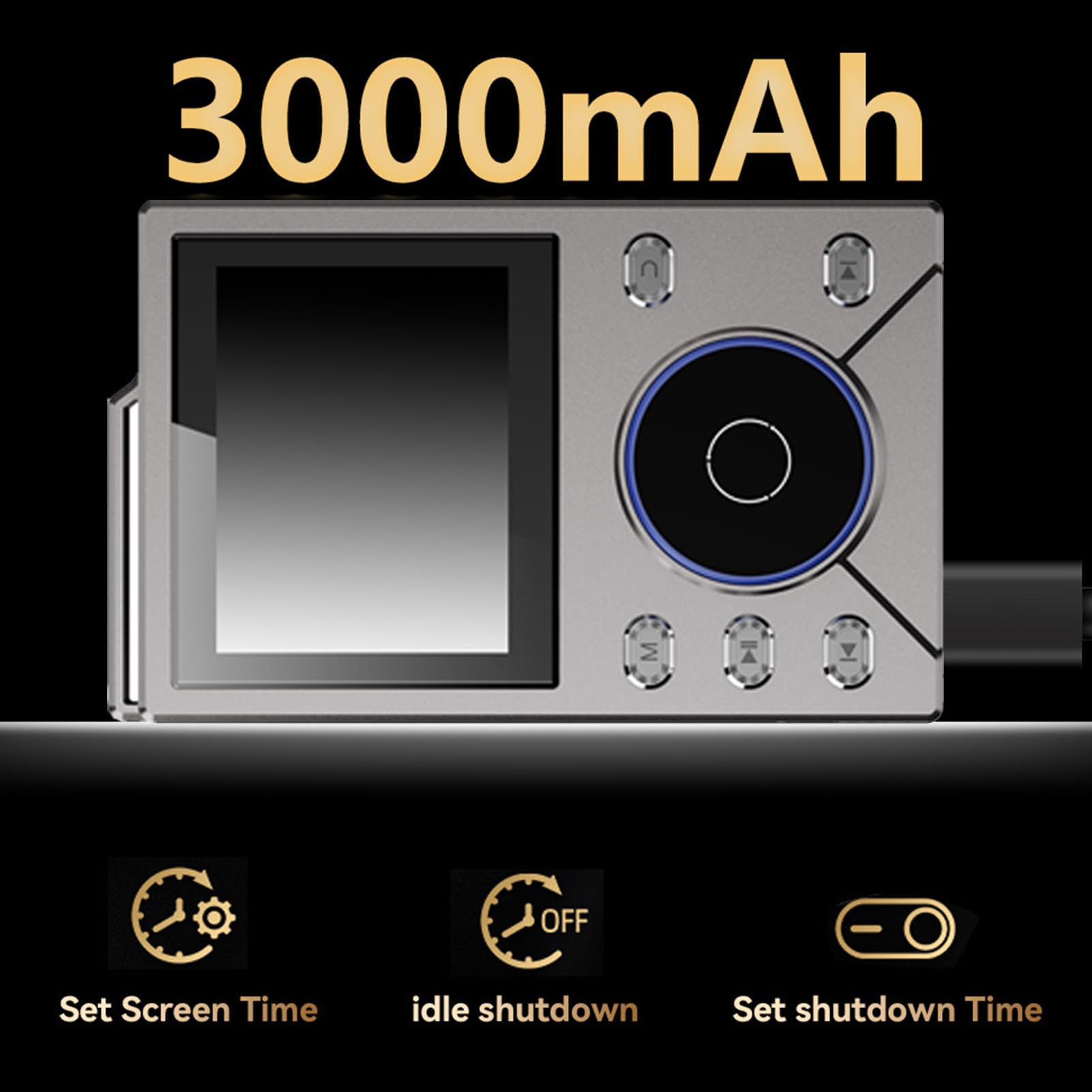 Tragbarer Audio-Player mit 2,4-Zoll-TFT-Display und ALPS-Rad, Verlustfreier HiFi-Musik-Player, Digitaler Sound- für Car Home Outdoor (metallisches Grau)